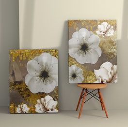 Wallity Conjunto de 2 Cuadros de Lienzo Decorativos 50 x 70 cm Multicolor
